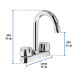 Mezcladora 4" para lavabo, cuello bar, cartucho cerámico