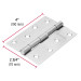 Bisagra rectangular 4" acero pulido, HERMEX