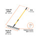 Rastrillo recto reforzado 16 dientes, mgo fibra d/vidrio 60"