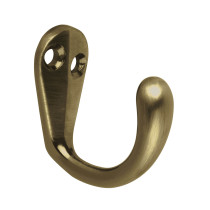 Gancho sencillo tipo perchero, 4 cm, latón antiguo, HERMEX