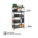 Estante metálico 5 repisas capacidad 60kg, 90x45x180, PRETUL