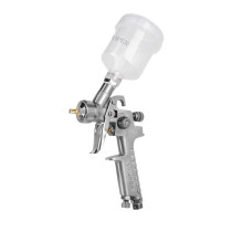 Pistola p/retoque gravedad HVLP vaso plástico, 1 mm, TRUPER