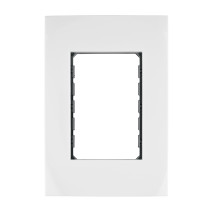 Placa 3 módulos de ABS, línea Oslo, color blanco, VOLTECK