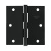 Bisagra cuadrada 3-1/2", negro mate, cabeza plana, BASIC