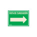 Letrero de señalización "RUTA EVACUACIÓN DERECHA",21 x 28 cm