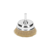 Carda de copa 2-3/4" alambre fino para taladro, TRUPER