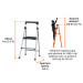 Escalerilla tubular plegable, 2 peldaños, aluminio, TRUPER