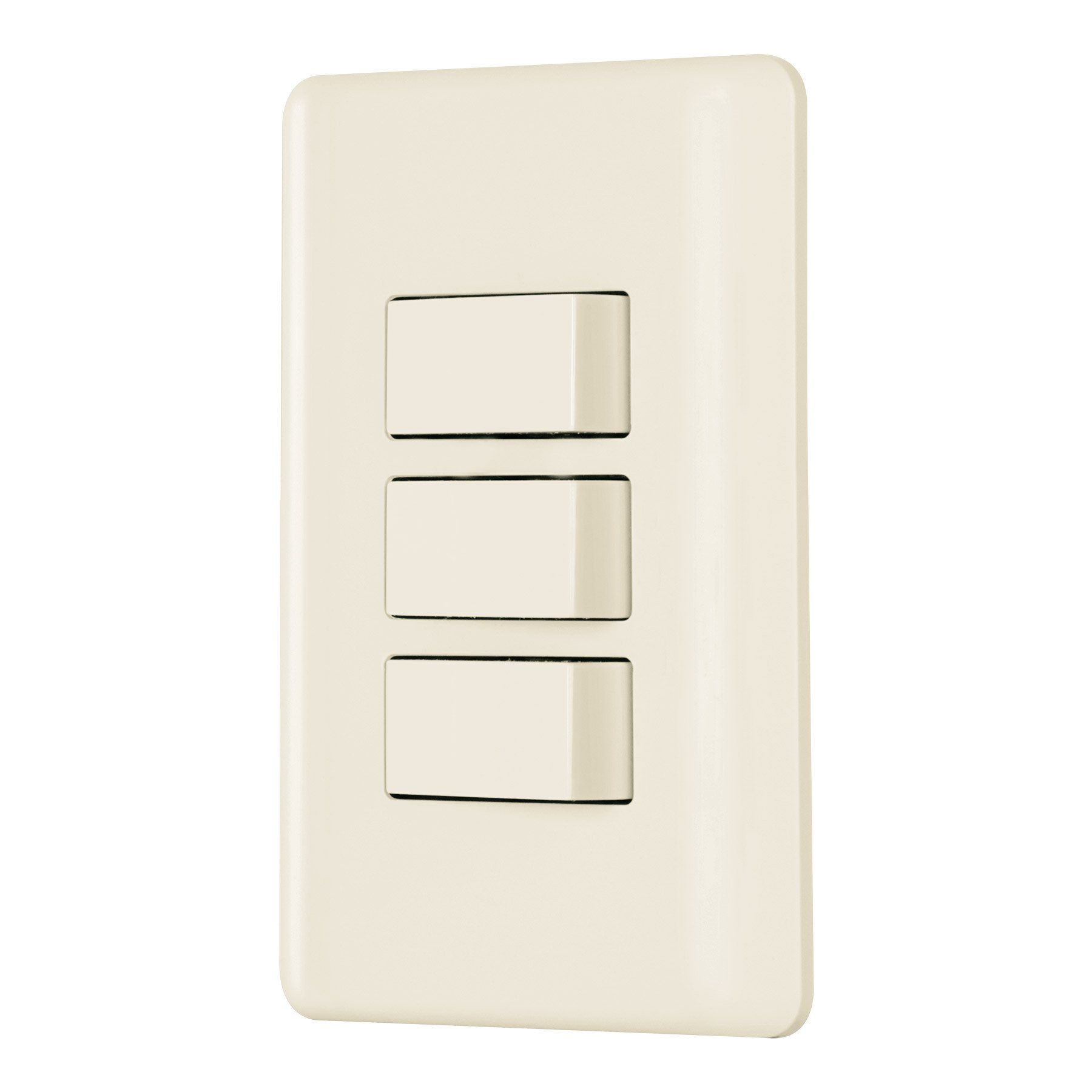 Placa armada 3 interruptores, marfil, VOLTECK