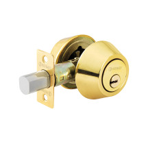 Cerrojo llave-llave latón brillante, llave puntos, HERMEX