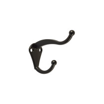 Gancho tipo perchero sombrero y abrigo, 4 cm, negro, HERMEX