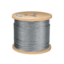 Metro de cable rígido 1/4" acero 7x7 recubierto PVC, 300 m