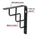 Ménsula reforzada negra 6 x 6", diseño escalera, FIERO
