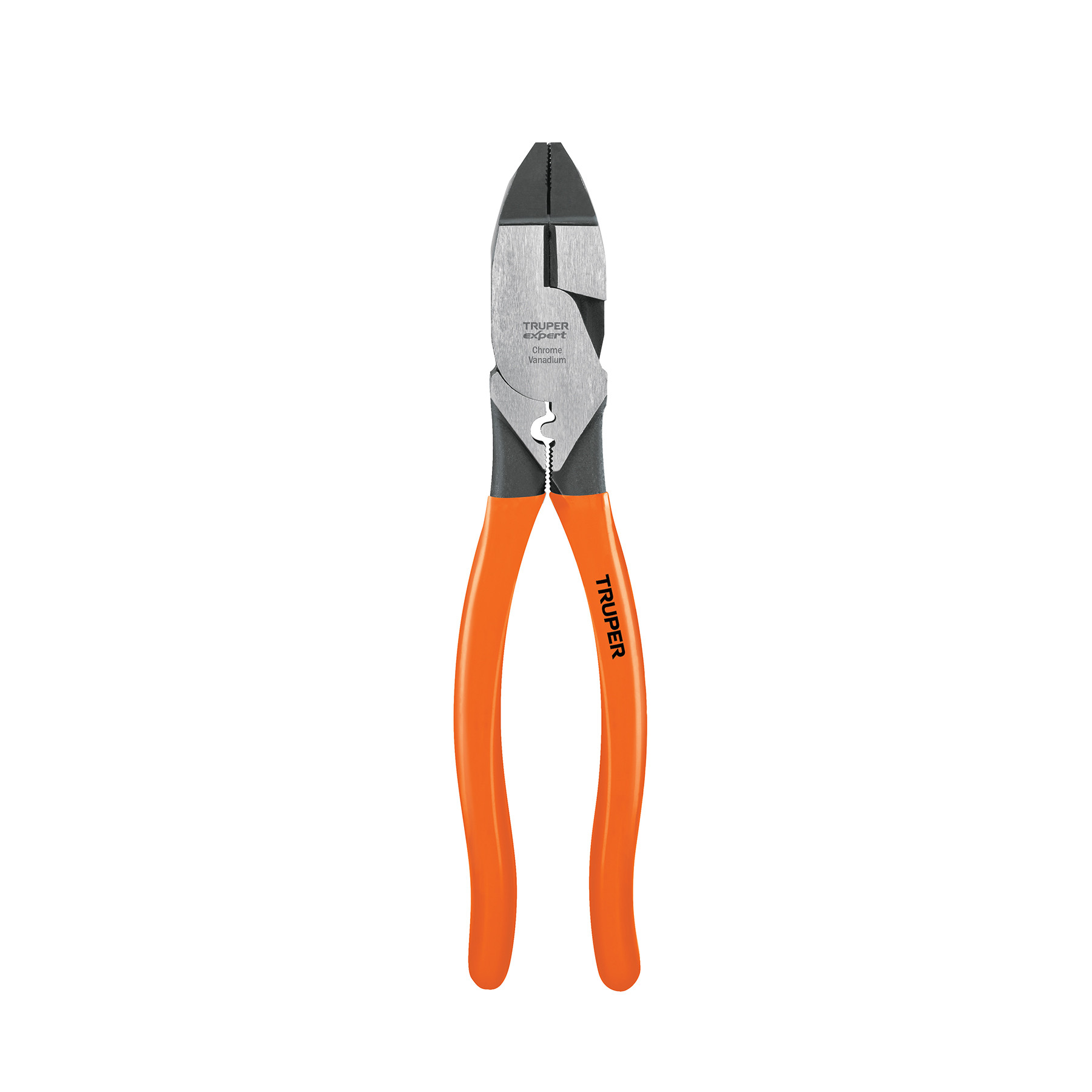 Pinza para electricista 9" c/ponchador de terminales, EXPERT