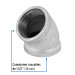 Codo 45° acero galvanizado de 1-1/2", FOSET