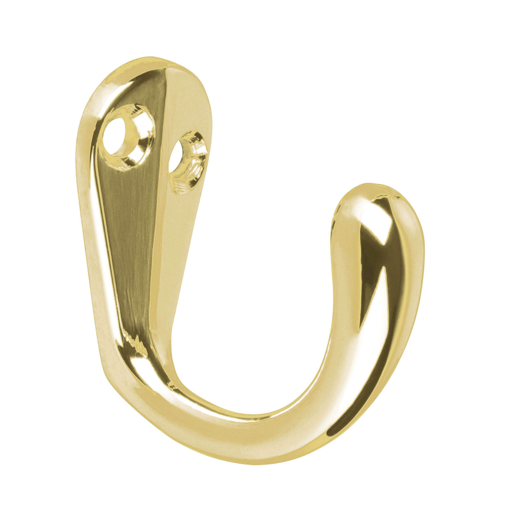 Gancho sencillo tipo perchero, 4 cm, latón brillante, HERMEX