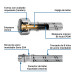 Manguera para boiler, acero inox. 1/2"H x 1/2"M, 60 cm