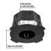 Bote integral de 10 cm, aro interno de 8 cm, VOLTECK
