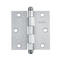 Bisagra cuadrada 3", satinado, cabeza redonda, HERMEX