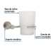 Portavaso cepillero satín con vaso de vidrio, FOSET ELEMENT