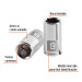 Dado de 9 mm, 6 puntas, cuadro 1/4", TRUPER