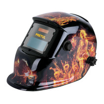 Careta electrónica p/soldar, fuego, sombra 9 a 13, PRETUL