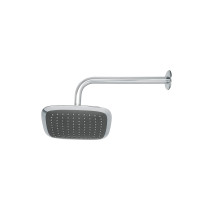 Regadera cuadrada plato ancho 8" brazo inox a muro, Foset