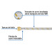 Manguera para gas, acero inox, 3/8" flare, 100 cm, FOSET