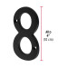 Número 8 de latón sólido 4", negro, HERMEX