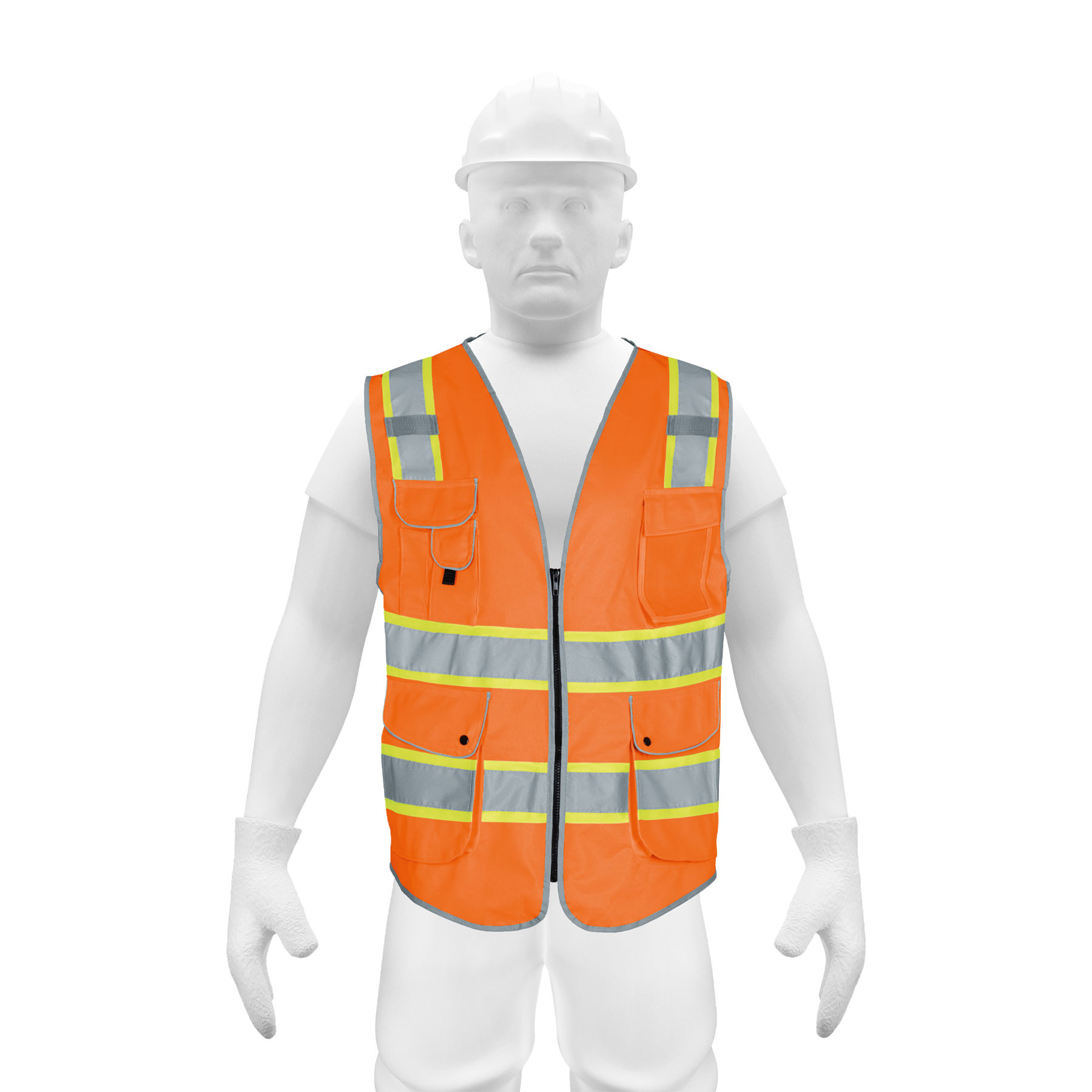 Chaleco de seguridad de alta visibilidad, naranja, EG,EXPERT