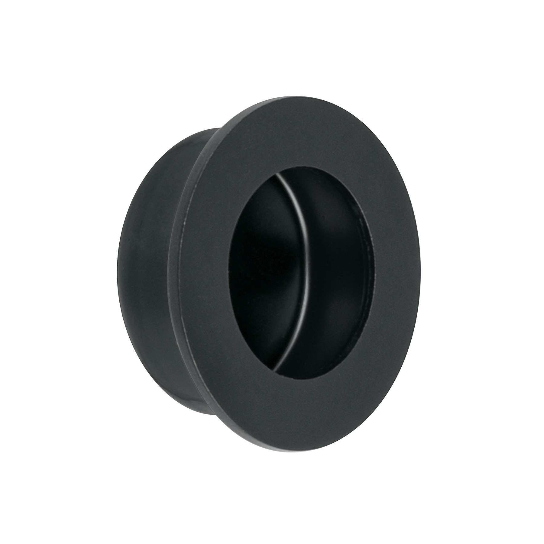 Jaladera de embutir circular No. 2 acabado negro