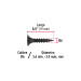100 pijas 6x3/4"cabeza plana phillips multiusos cuerda fina
