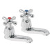 Juego 2 llaves individuales para lavabo, cromo, cruceta,AQUA