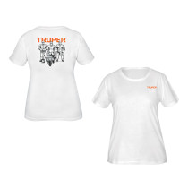 Playera cuello redondo para mujer, blanca, CH, TRUPER