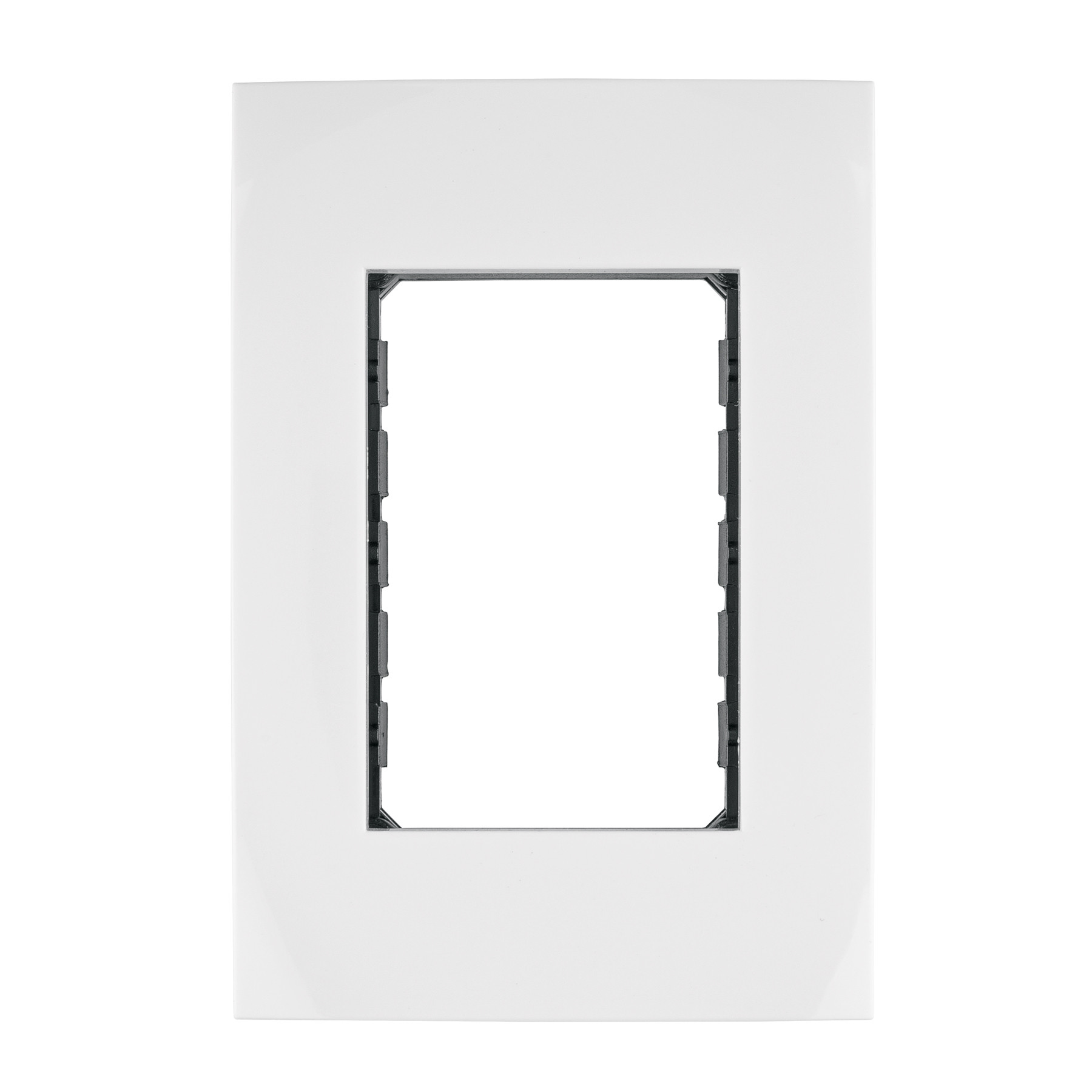 Placa 3 módulos de ABS, línea Oslo, color blanco, VOLTECK
