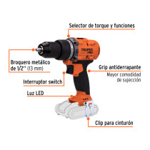 Rotomartillo 1/2", 20V, sin accesorios, PRO