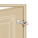 Tope de puerta para bisagra, acabado cromo mate, HERMEX
