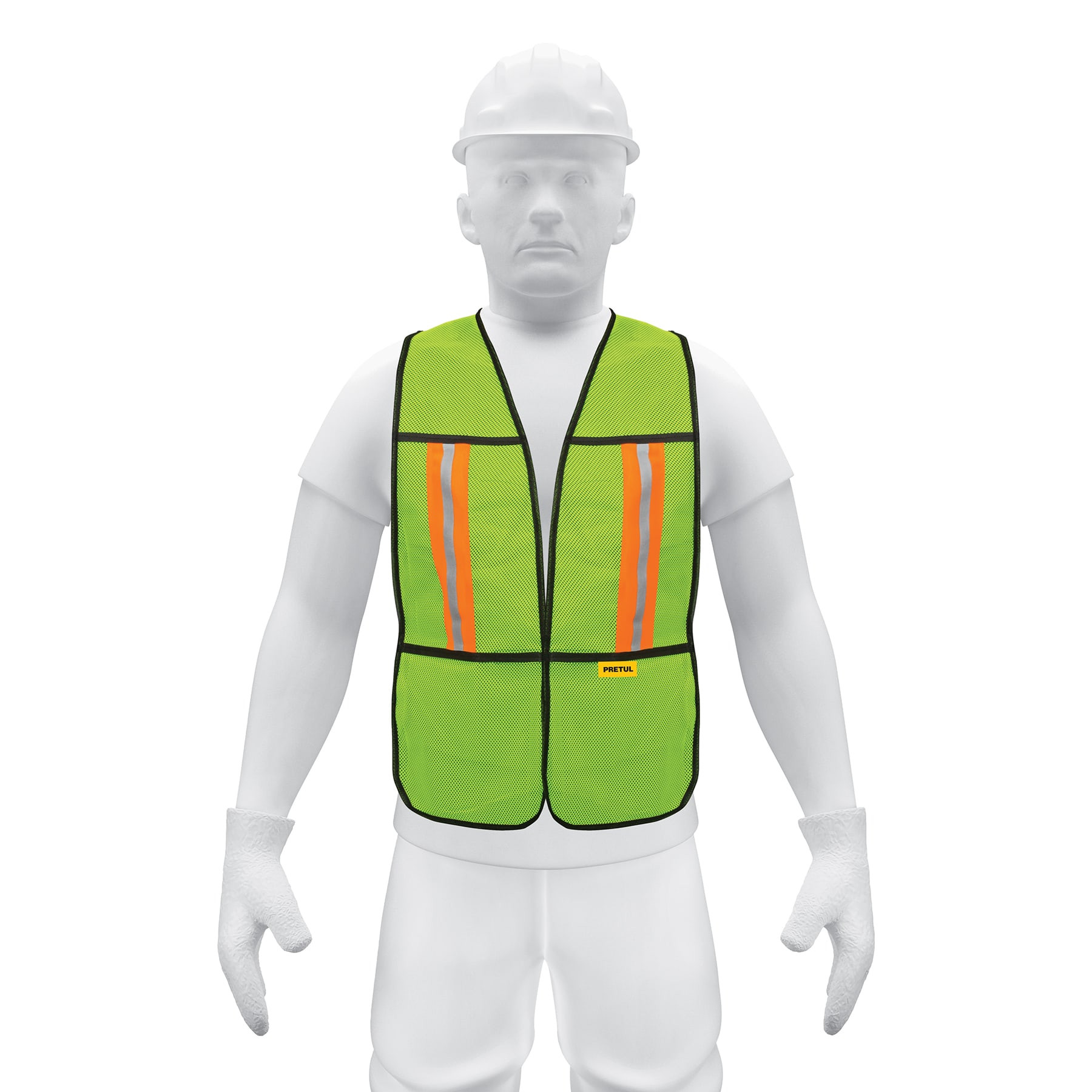 Chaleco de seguridad con cintas reflejantes, amarillo,PRETUL