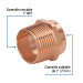 Conector de cobre de rosca exterior 1", FOSET BASIC