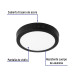 Luminario LED plafón 12W 6500K, redondo, negro, VOLTECK