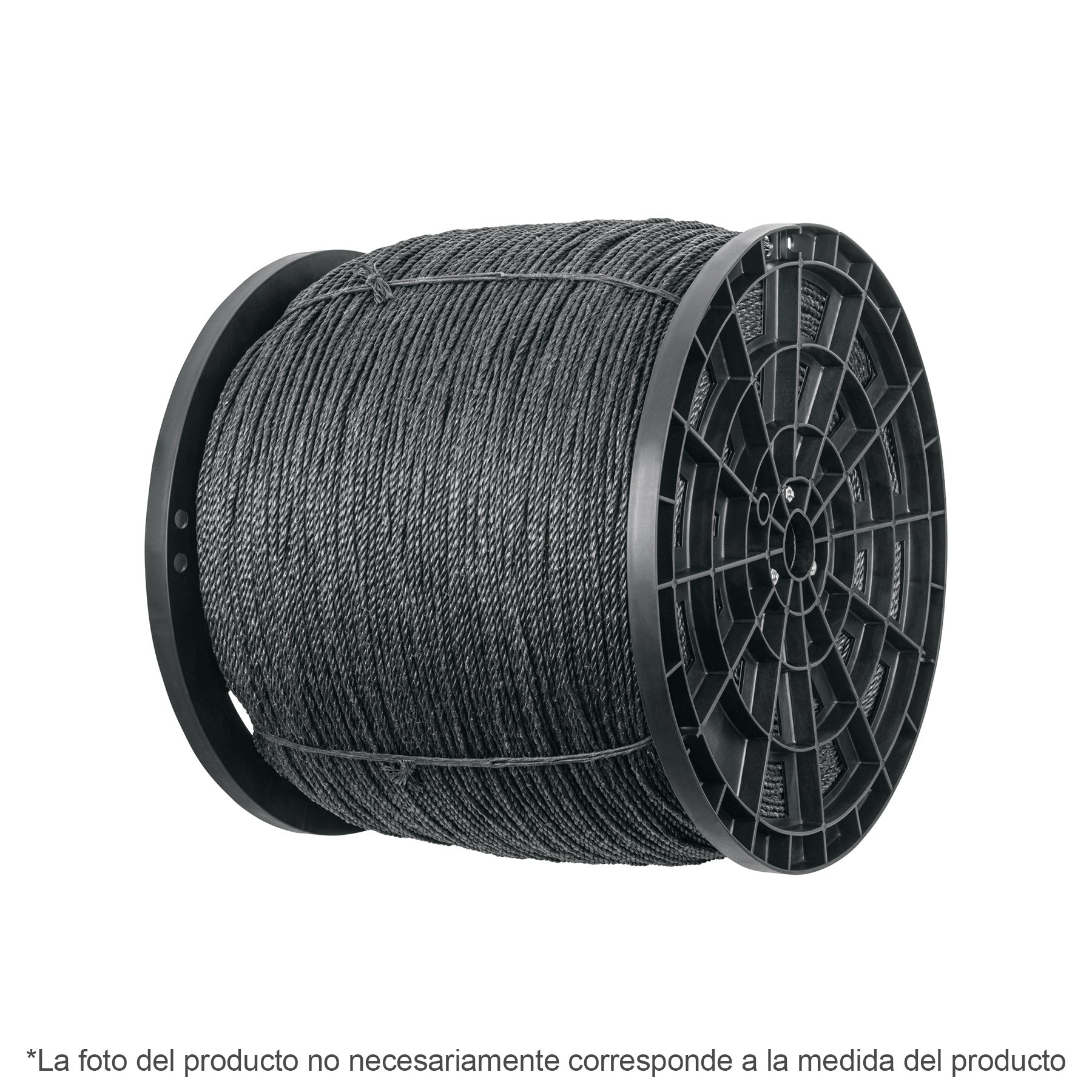 Kilo de cuerda negra de polipropileno 8 mm, carrete 20kg