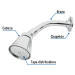 Regadera redonda 2-3/4",latón, c/brazo y chapeton,cromo,AERO