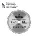 Disco sierra 7-1/4" p/madera, 60 dientes centro 5/8", PRETUL
