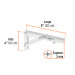 Ménsula plegable de acero blanca 4" x 8", FIERO