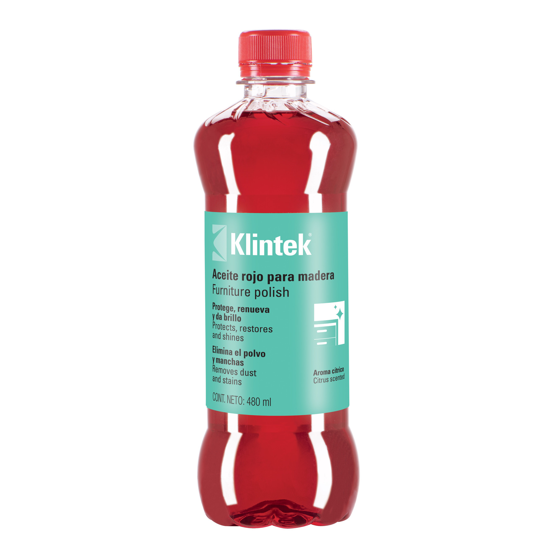 Aceite rojo para muebles, 480 ml, KLINTEK