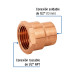 Conector de cobre, rosca interior 1/2", FOSET
