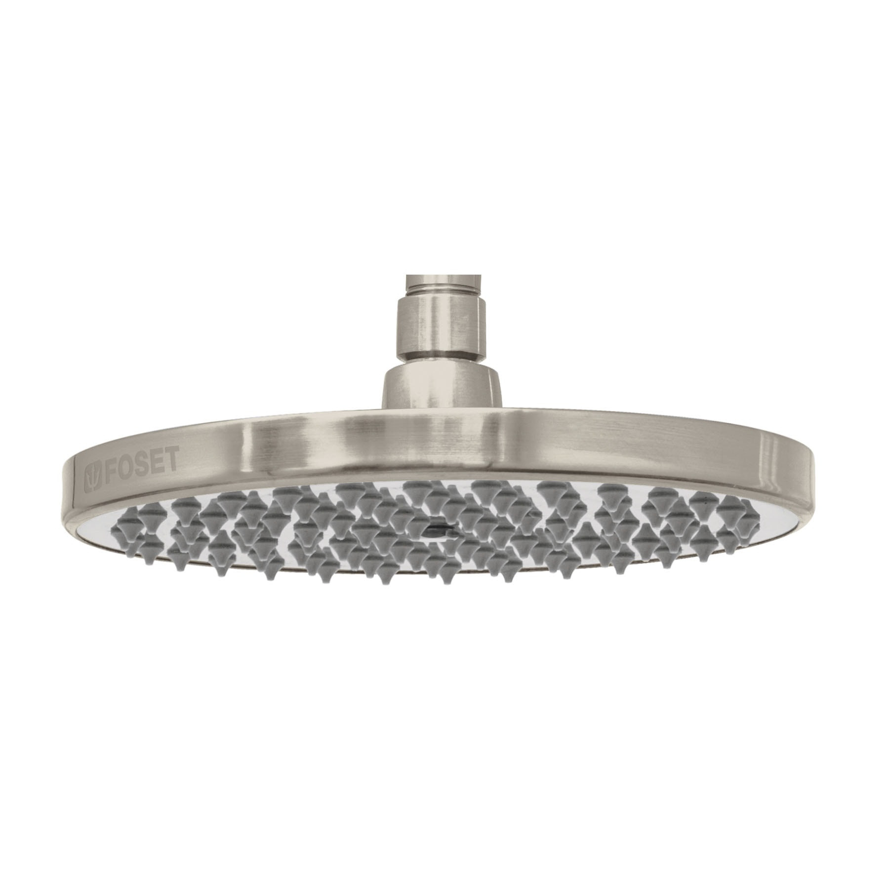 Regadera satín 8" plato redondo, sin brazo, FOSET ELEMENT