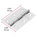 Bisagra rectangular 3-1/2" acero pulido, HERMEX
