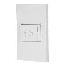 Placa armada 1 interruptor de timbre,1.5mod, Española,blanco
