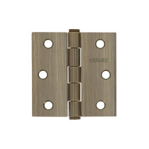 Bisagra cuadrada 2-1/2", latón antiguo, cabeza plana, HERMEX