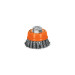 Carda copa 3" alambre trenzado fino, eje 5/8"-11, TRUPER